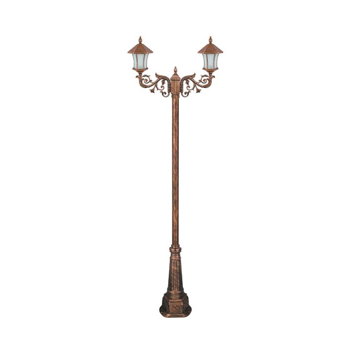 چراغ دوشاخه پارکی تکشیدفام مدل ویکتوریا کمرباریک کد 91215-16-8224